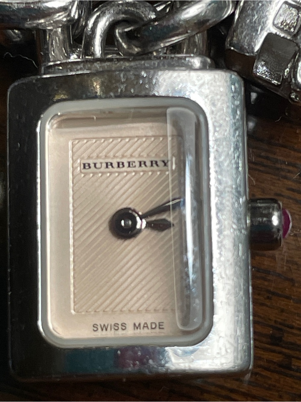 Burberry Charm Bracelet with working watch stamped .925 silver with new battery!